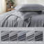 Ensemble de housse de couette 100% coton lavé Solayne avec texture de faux chanvre, couleur unie, fermeture à glissière et attaches de coin-111685179-111685170