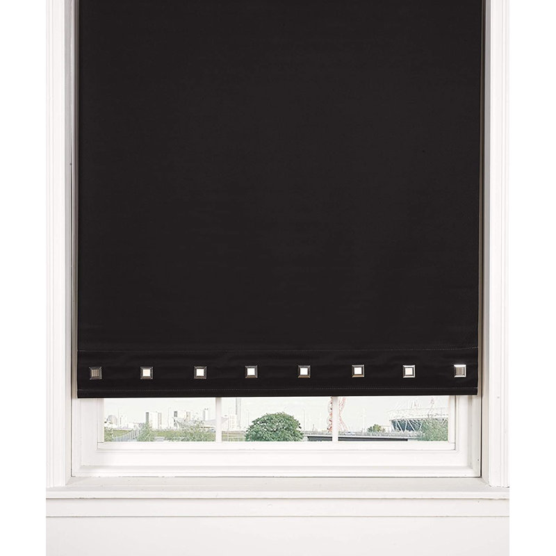 Blackout Roller Shade, Black, 165 cm L x 90 cm W