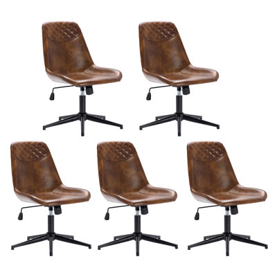 Mariello 23" Wide Adjustable Height Leather Swicel Office Chair With Quilted Backrest