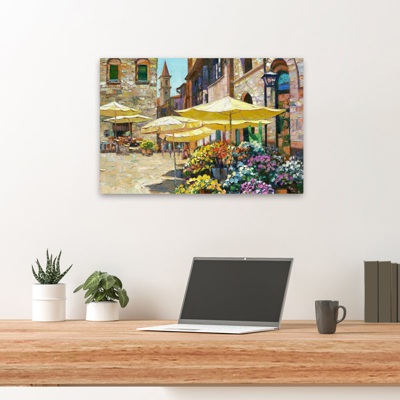 Marché aux fleurs de Sienne - Paysages Europe fleurs Italie Art, H 24 po x l 16 po