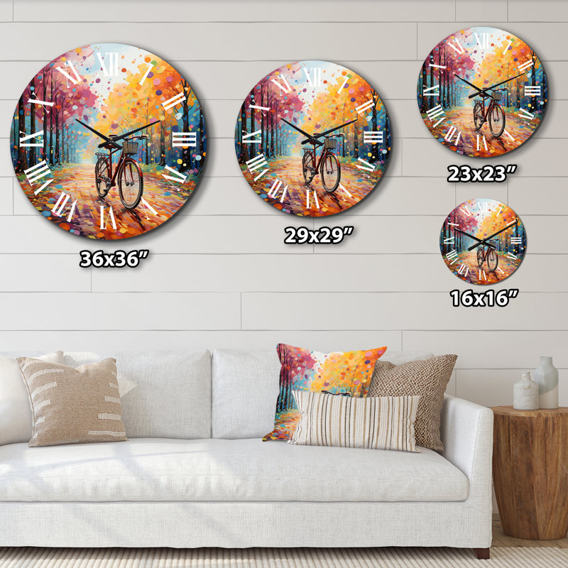 Horloge murale Vélo Joyful Rides Pointillism II, Petit