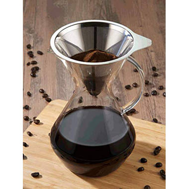 Hario V60 Glass Coffee Server Pour Over Carafe Microwave Safe  1000mL, Black: Coffee Servers