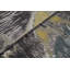 Wool Damask Area Rug in Dark Gray/Yellow