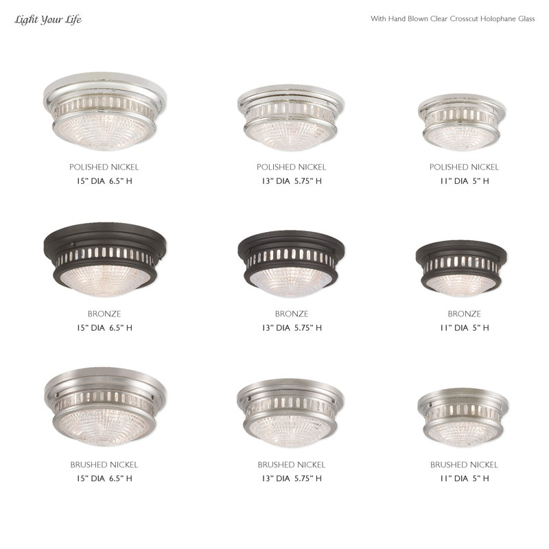 Berwick Glass Flush Mount, Bronze, 5" H x 11" W x 11" D