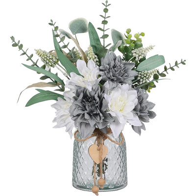 Faux Flowers With Vase,Artificial Silk Flowers In Vase, Fake Pla...