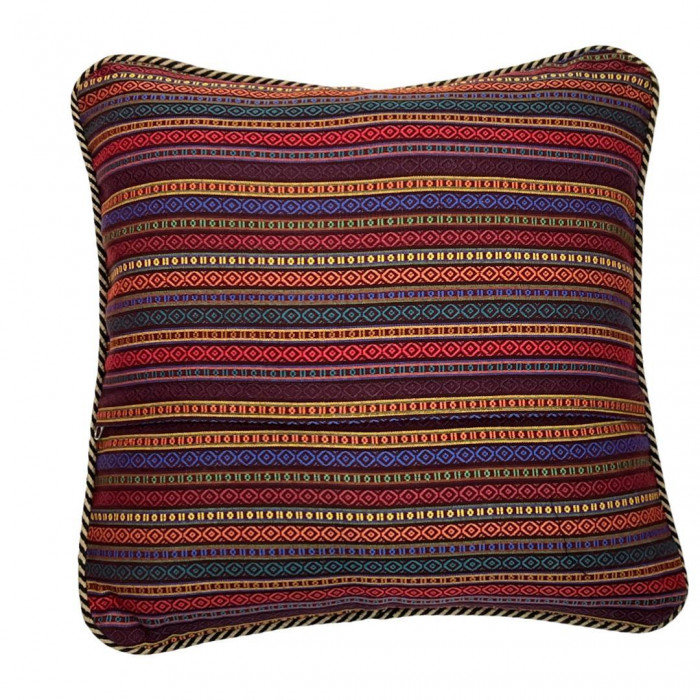 Coussin décoratif en laine, Beige géométrique