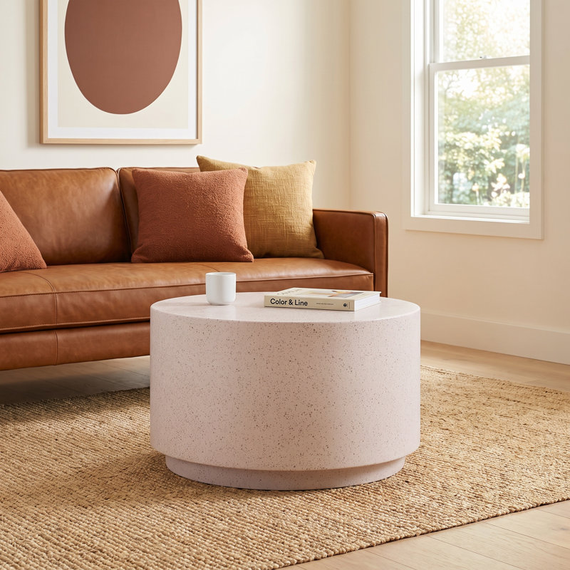 Sur Round Concrete Drum Coffee Table