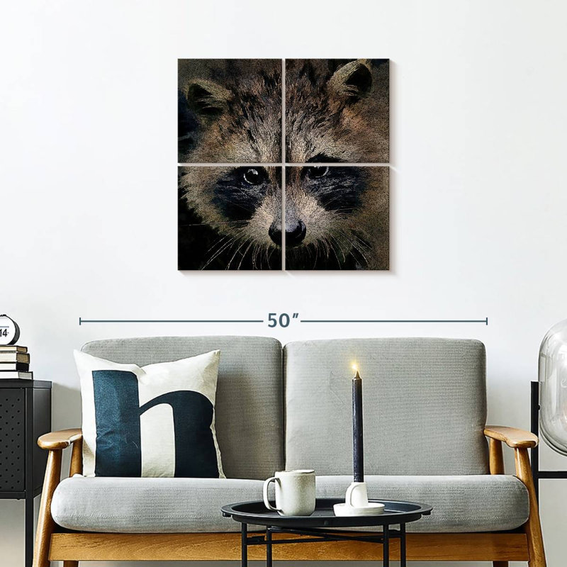Brampt Racoon, 26" H x 26" W
