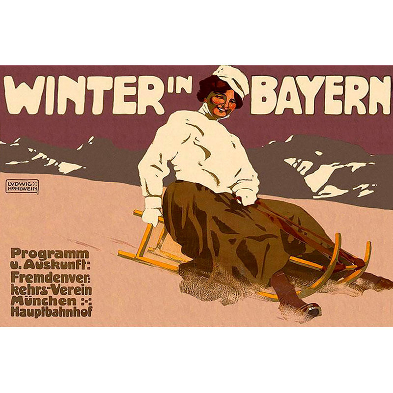 Winter In Bayern - No Frame Print on Canvas, 30cm H x 45cm W