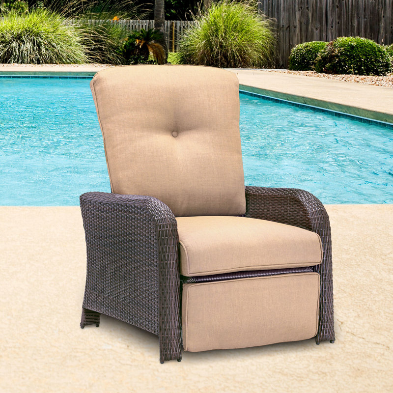Strathmere Outdoor Recliner in Tan