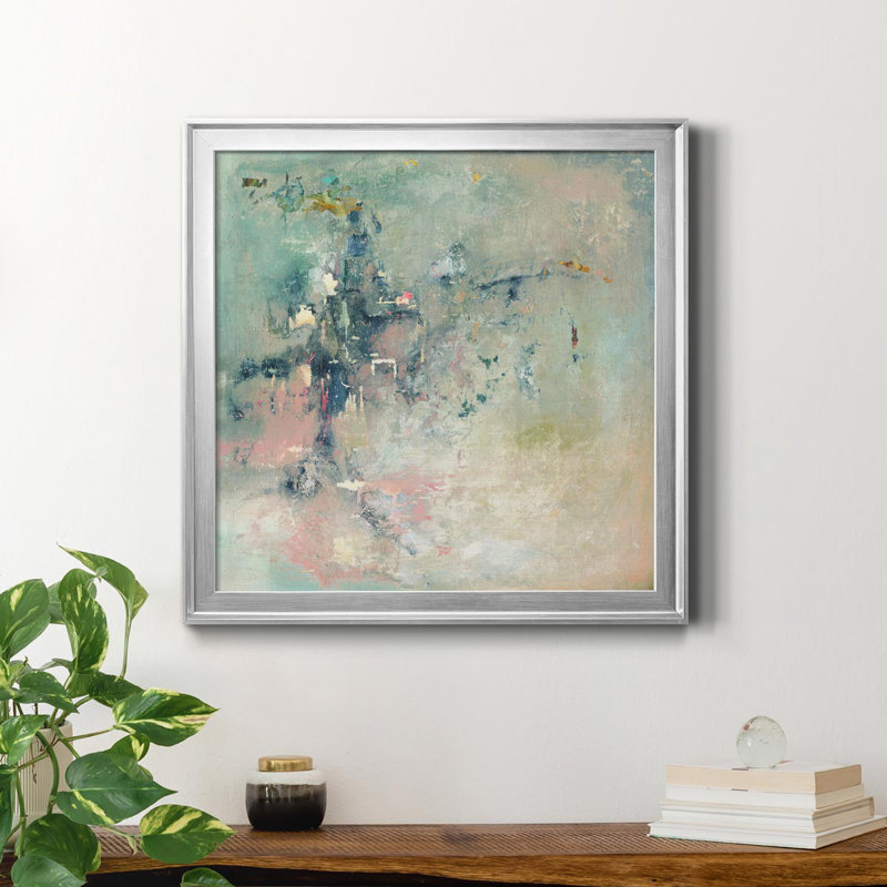 Transitions - Peinture sur toile encadrée, Argent, H 22,5 po x l 22,5 po x P 1,5 po