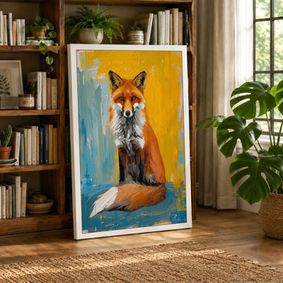 Contemplative Fox Modern - Wrapped Canvas