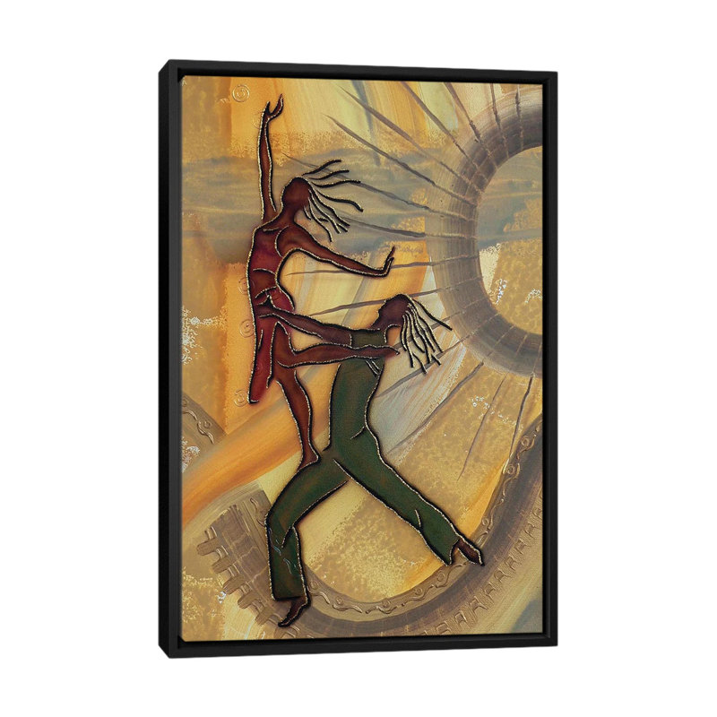 Danseurs par Fred Odle-impression, Pas de tapis, H 26 po x l 18 po x 1,5 po, Toile avec cadre noir