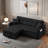 3 In 1 Convertible Sleeper Sofa Bed With Reclining Backrest, Pillows And Side Pockets-587081247