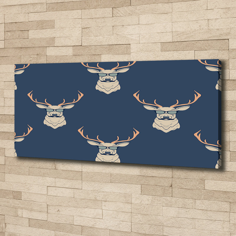 Hipster Deer - No Frame Print on Canvas