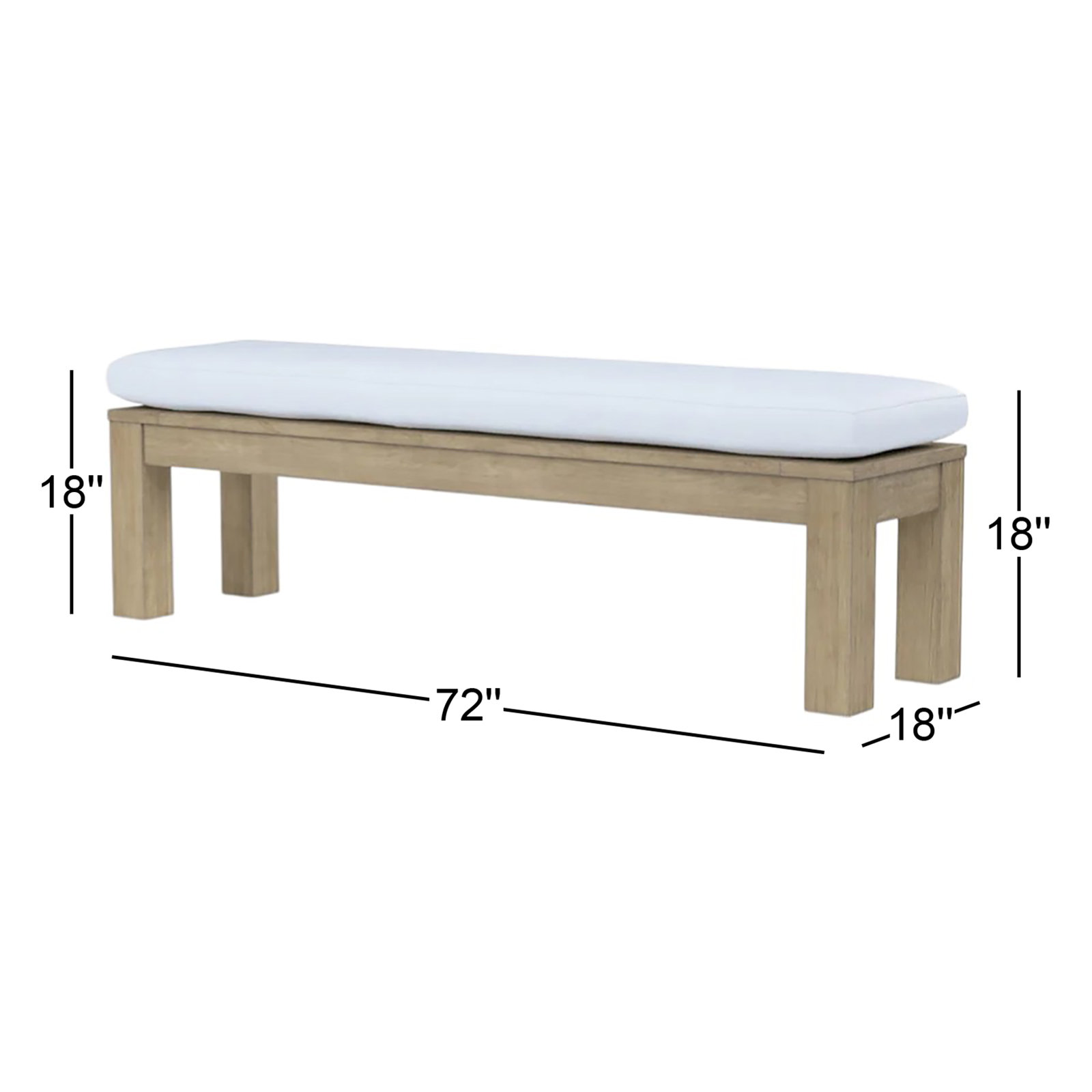 Vienna 72" Teak Picnic Bench, Canvas Natural Sunbrella® Canvas
