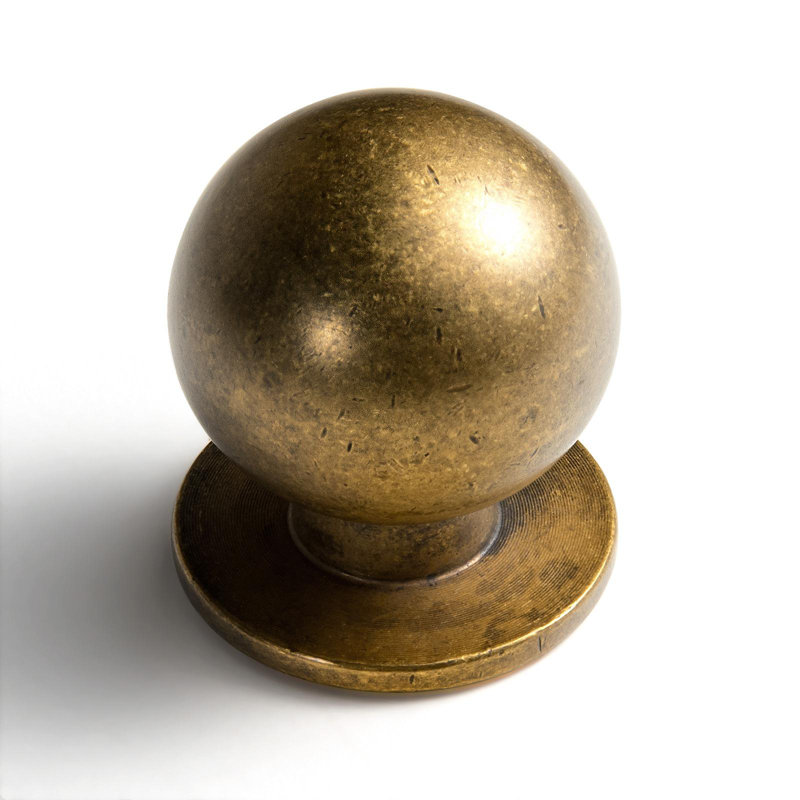 Poignée ronde en alliage de zinc, Laiton antique, 0.98"