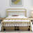 Dravin Metal Platform Bed Frame with Vintage Headboard and Footboard-790985213-779075233