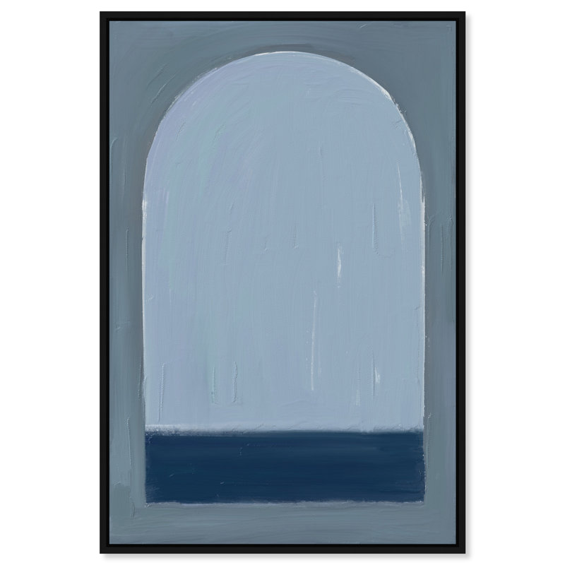 Minimal Ocean Window Print by Oliver Gal, 17"H x 25"W, Black Floater Frame