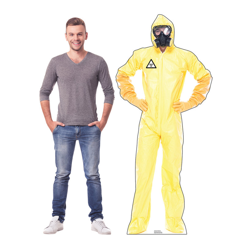 72'' Yellow Hazmat Suit Cardboard Standup