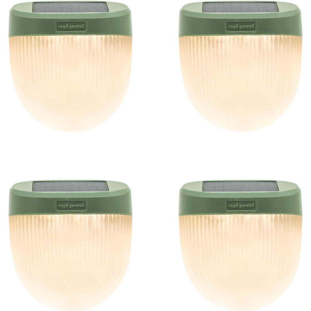 Add ons Rippled Outdoor Waterproof Solar Powered Integrated LED Deck Light Pack (Set of 4) Vego Garden Fixture Finish: Green