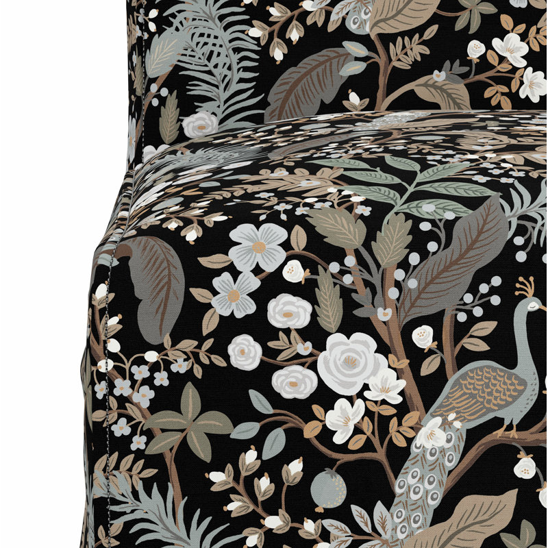 Frances Slipcover Dining Chair, Rpc Peacock Black Linen