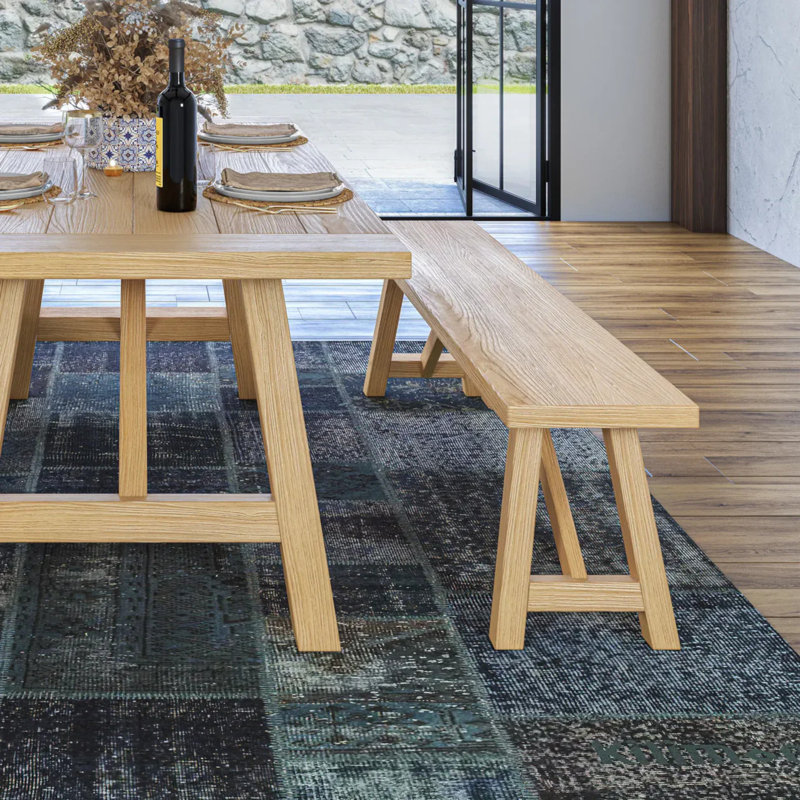 Cascais Dining Set With Farmhouse Base, Tan