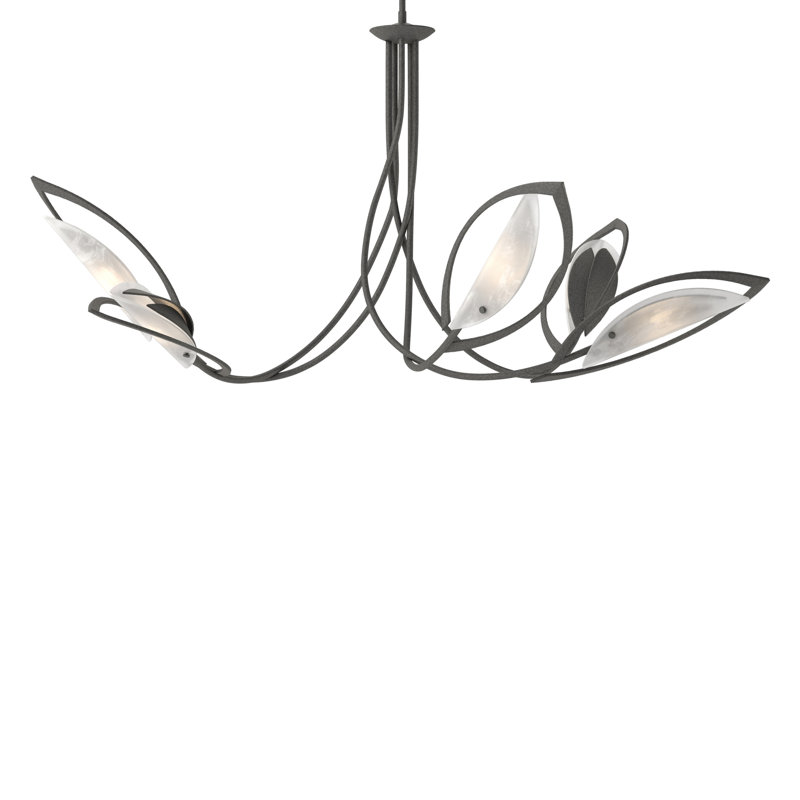 Lustre géométrique unique à 5 lumières Aérien, H 22,4 po x l 47,5 po x P 47,5 po, Fer naturel