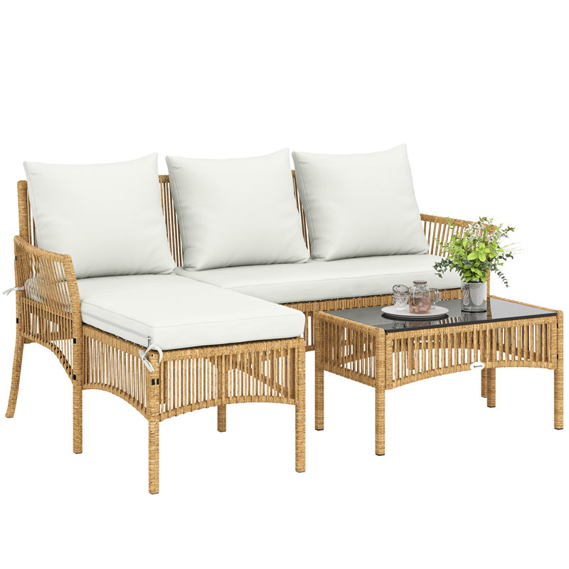 Modular Sofa, Cream Cushion/Yellow Frame