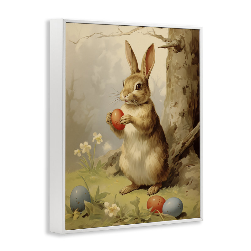 Lapin de Pâques dans l'art de la giclée, conçu par Arlington Prints, H 14 po x l 11 po