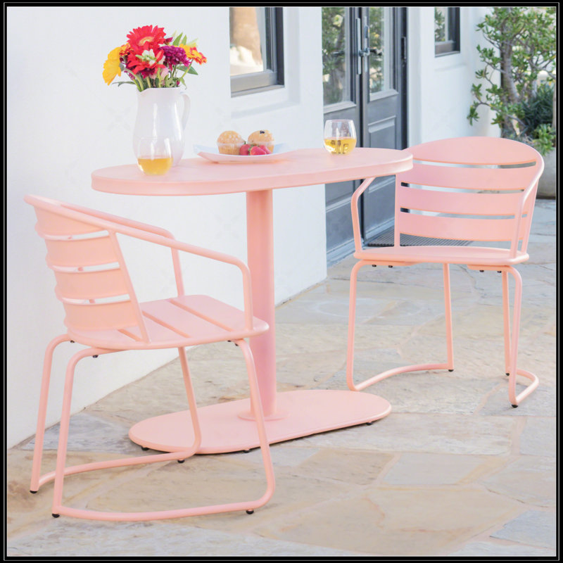 Charming Outdoor Bistro Set, Coral