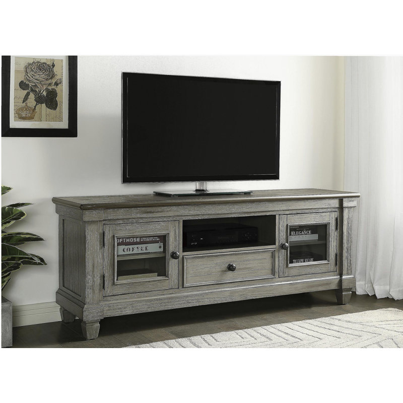 1 meuble de salon en bois avec tiroirs, café et meuble télé gris rétro, Gris antique / café