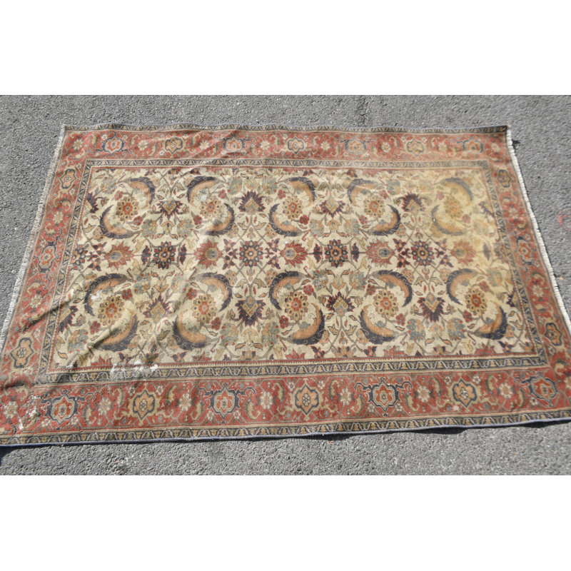 Tapis turc rétro vintage pour chambre à coucher bohémienne et espace extérieur