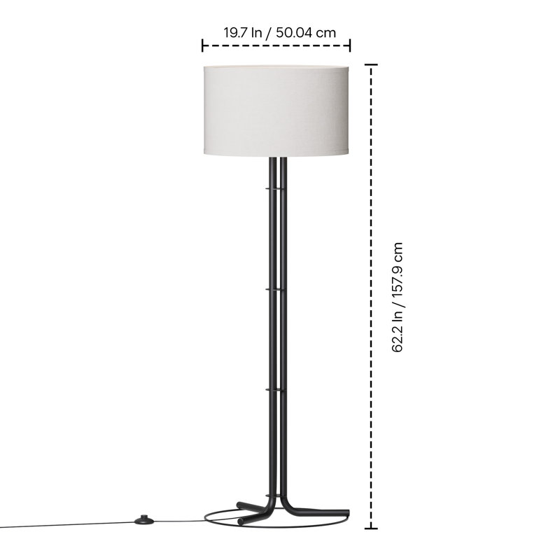 Lampe sur pied 62 "avec abat-jour cylindrique Classic Elegance - éclairage ambiant chaleureux