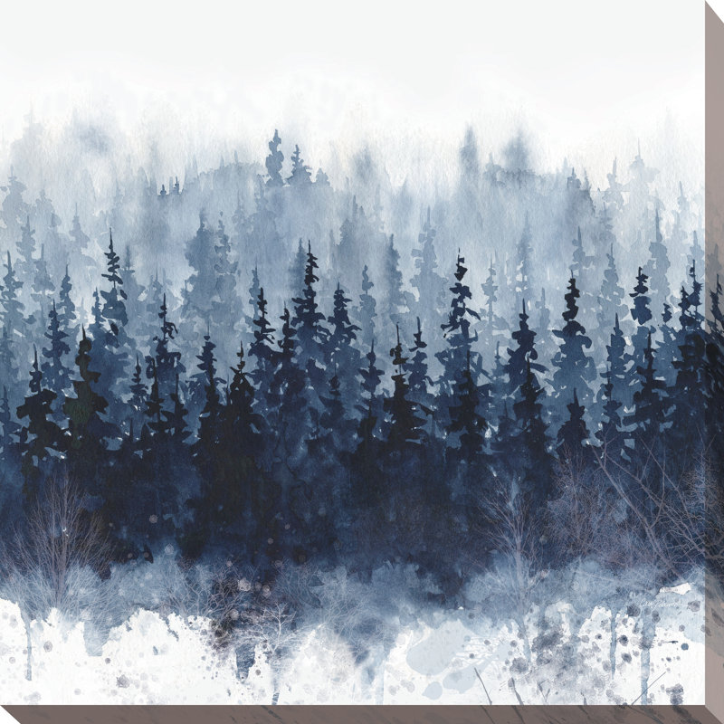 Indigo Forest - reproduction sur toile tendue, H 24 po x l 24 po x 1,5 po
