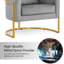 Fauteuil demi-tonneau en velours avec coussin Jaquaisha-787395578
