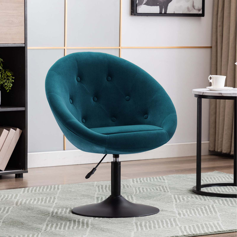 Velvet Swivel Barrel Chair, Atrovirens