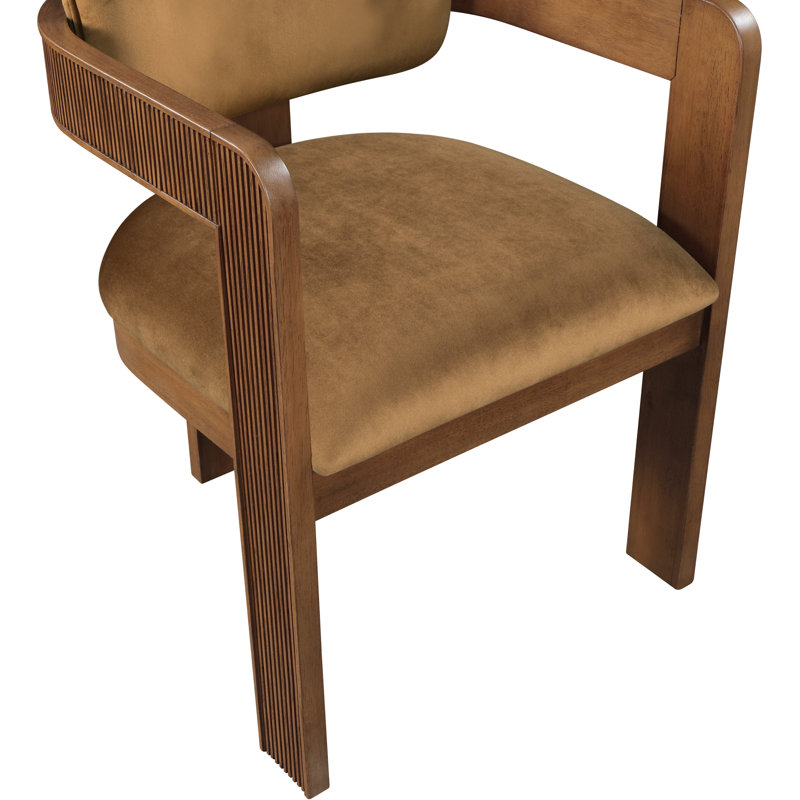 Chaise rembourrée Sacha Frink, Velours selle, Brun noyer
