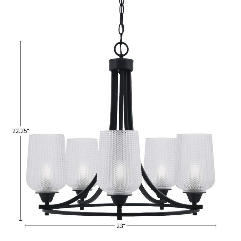 Paramount 5 Light Uplight Chandelier, White