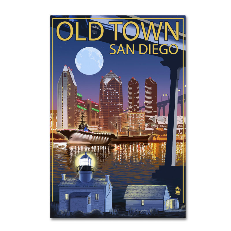 Publicité rétro sur toile Kadey «Old Town», H 47 po x l 30 po x P 2 po
