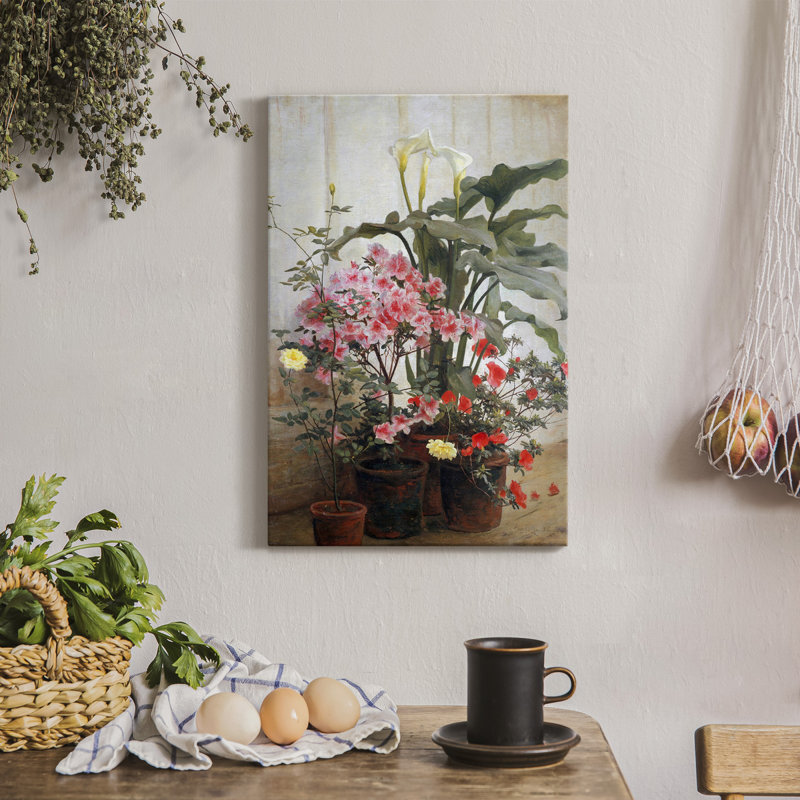 Côté d'une serre - peinture sur toile tendue, H 12 po x l 8 po x P 1 po