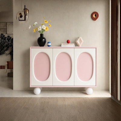Modern multi-functional solid wood accent cabinet
