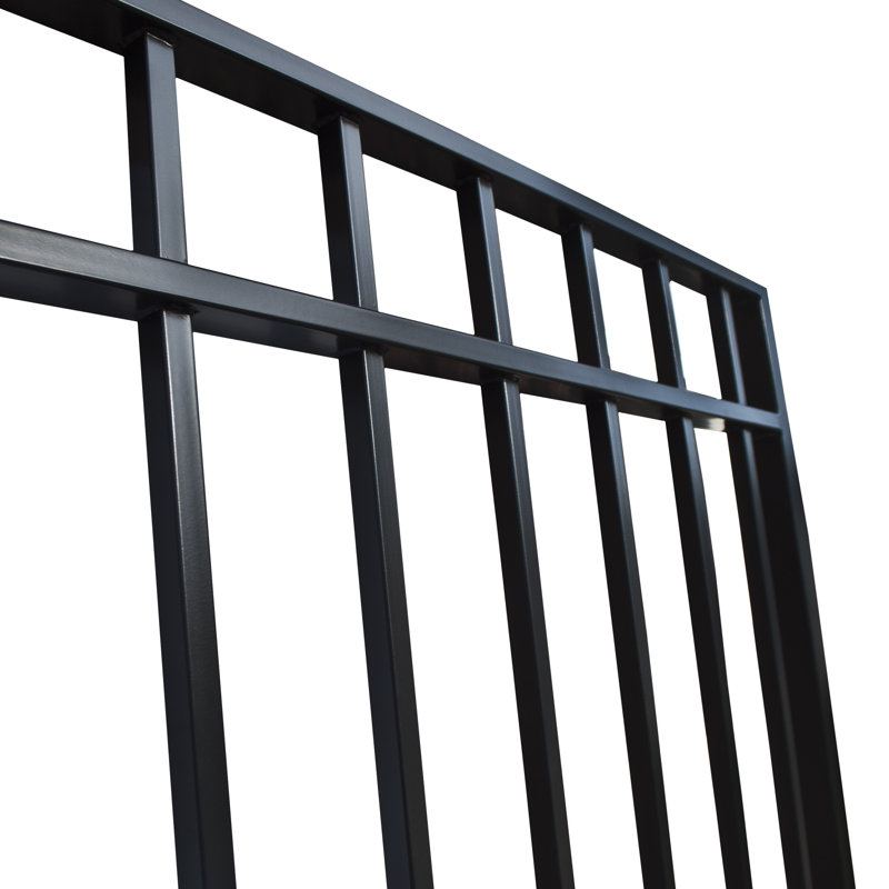 Madrid Style Black Steel Single Swing Driveway Gate 12 x 6 ft