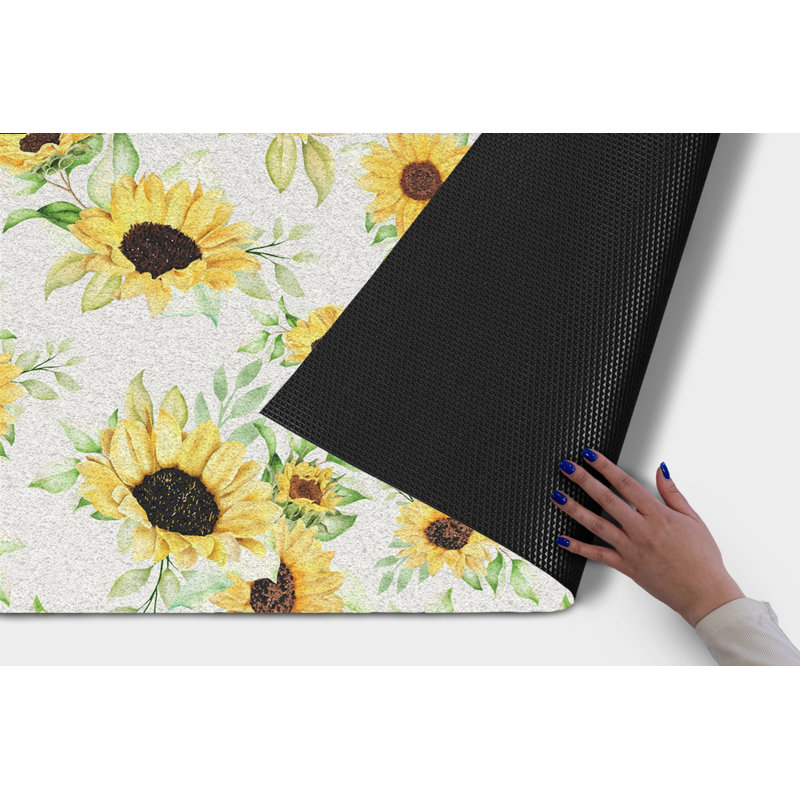 Non-Slip Floral Outdoor Doormat