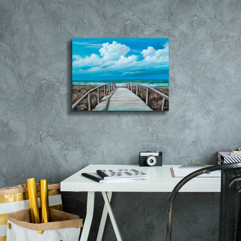 «Beach Pier» par Campbell Frost, art mural sur toile, 16 po x 12 po, H 12 po x l 16 po