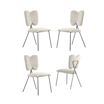 Chaises d'appoint en velours à oreilles