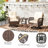 3 Pcs Patio Swivel Rocker Set Gliding Bistro Furniture Set With Tempered Glass Table-594059709