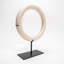 Lily''s Living 8"W Off-White Bali Stone Ring With Stand Statue, Art Figurine Sculpture, Home Décor Collectible