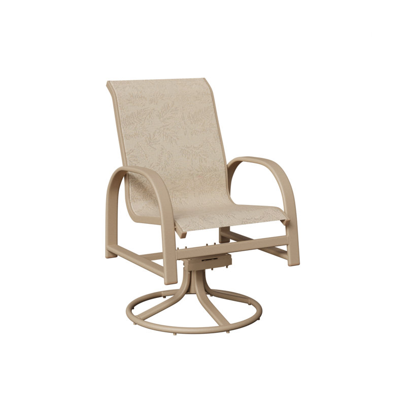 Chaise berçante pivotante en aluminium berlinois Sahara Berlin, Feuillage tropical, Sahara moucheté