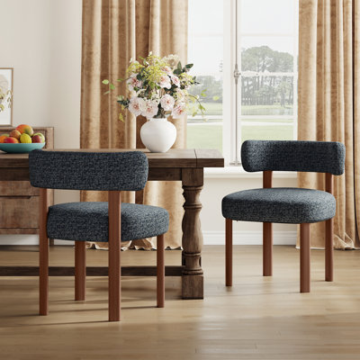 Solid Wood Upholstered Fabric Dining Chairs